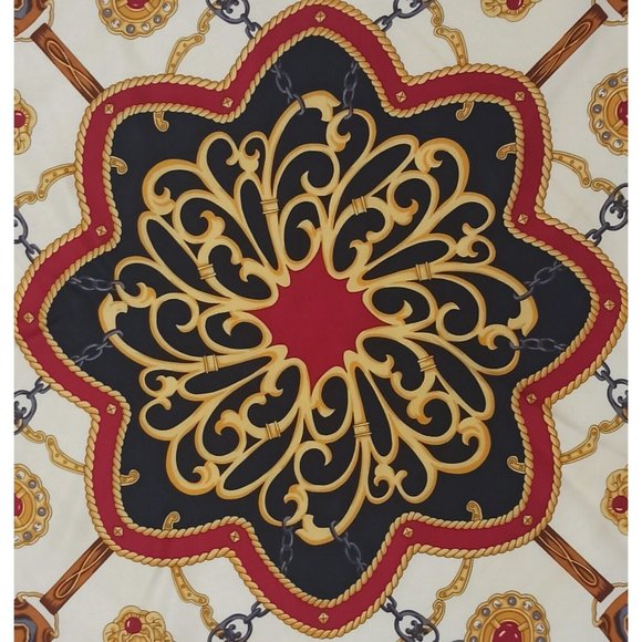 OLIVERA Blue Royal Silk Scarf 34.5"/ 34” EC - Picture 5 of 11